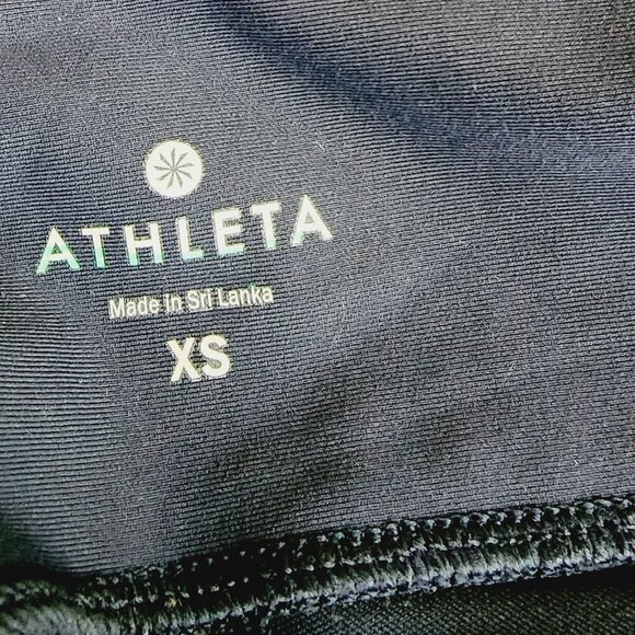 Athleta Kinetic Stealth Mesh 7/8 Tights Blue Mesh Panel Workout Leggings sz XS - Picture 7 of 13